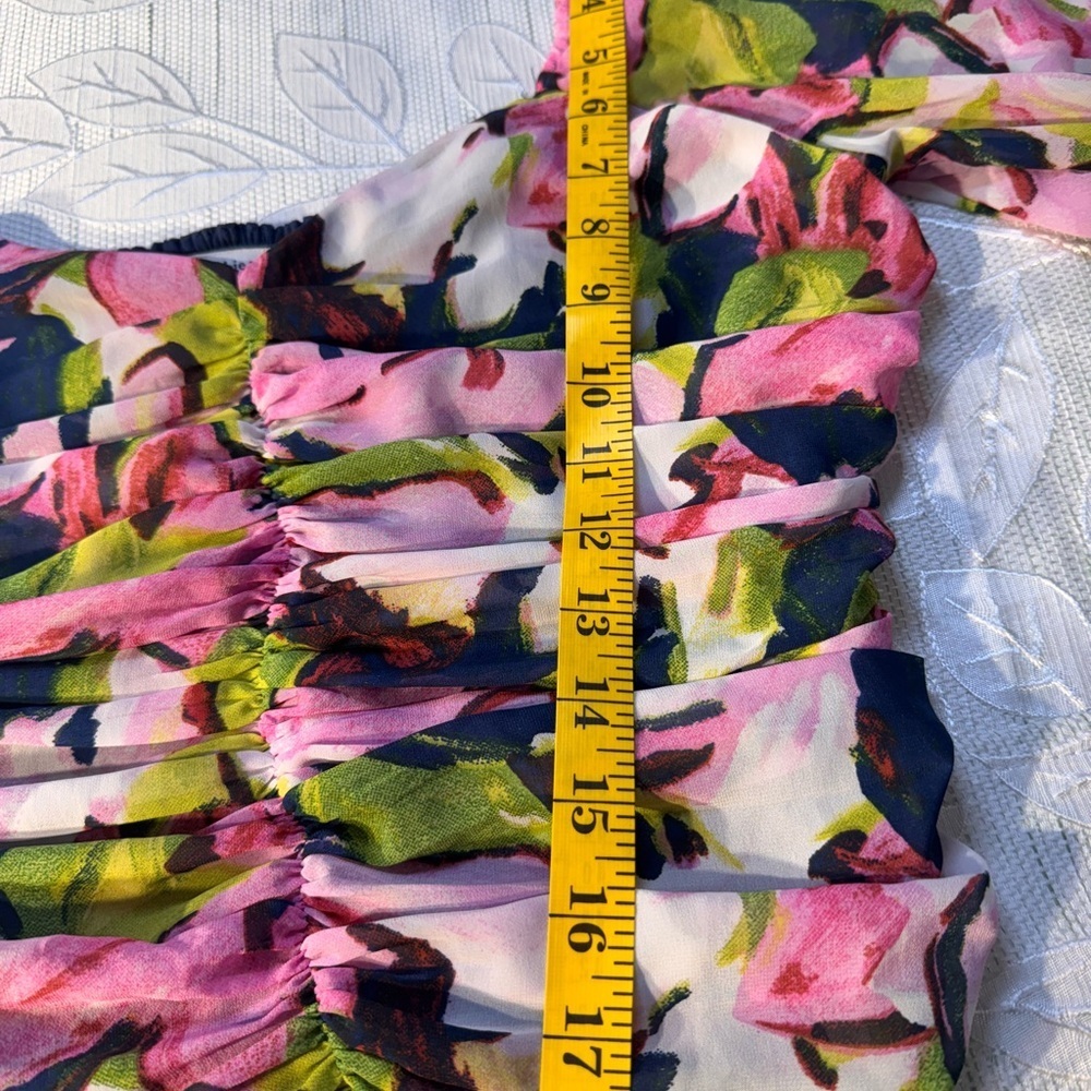 Abercrombie & Fitch Multicolor Floral Ruched Blouse Size Medium - Picture 6 of 11